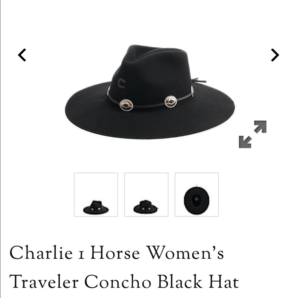 Charlie 1 Horse Concho Black Hat
